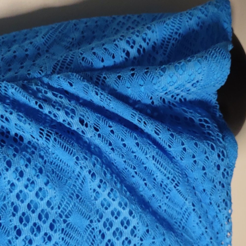 Island Escape Sky High-Neck Crochet Tankini Top   16 Blue - Picture 6 of 10
